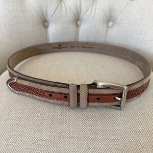 TOMMY BAHAMA Men’s Size 38 inch Two Tone Brown Leather Braided Belt